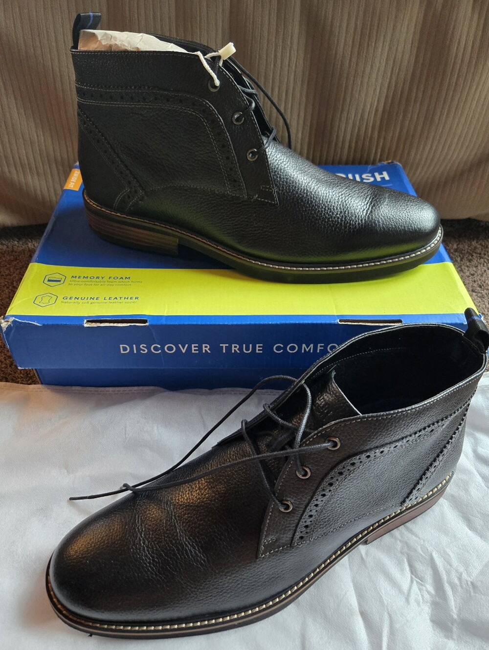 Nunn Bush Men's Black Leather Chukka Boots - Comfort Memory Foam